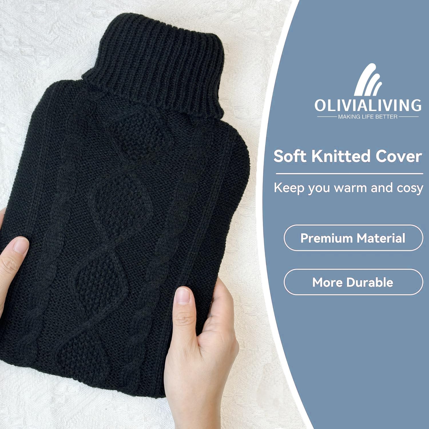 Premium Hot Water Bottle with Soft Cover - Pain Relief -5 Premium Hot Water Bottle with Soft Cover - Pain Relief -5