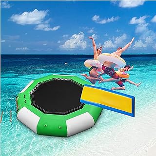 Inflatable Water Trampoline-Safe Bouncing Mat Water Bouncing Device-Outdoor Water Sports Bouncing Swimming Platform-Summer Swimming Pool Adult Children Activity Games (B 4M/13.1FT)