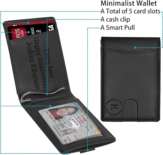 Custom Wallets for Men Dad, Personalized Engraved Photo Wallets,Bifold Wallets