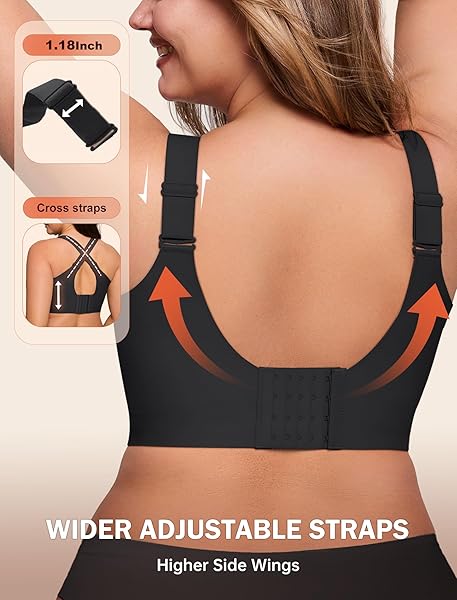LetsJoli Bras for Women Supportive Wireless Push Up Bra Full Coverage No Underwire Seamless Plus Size for Older Women - 4