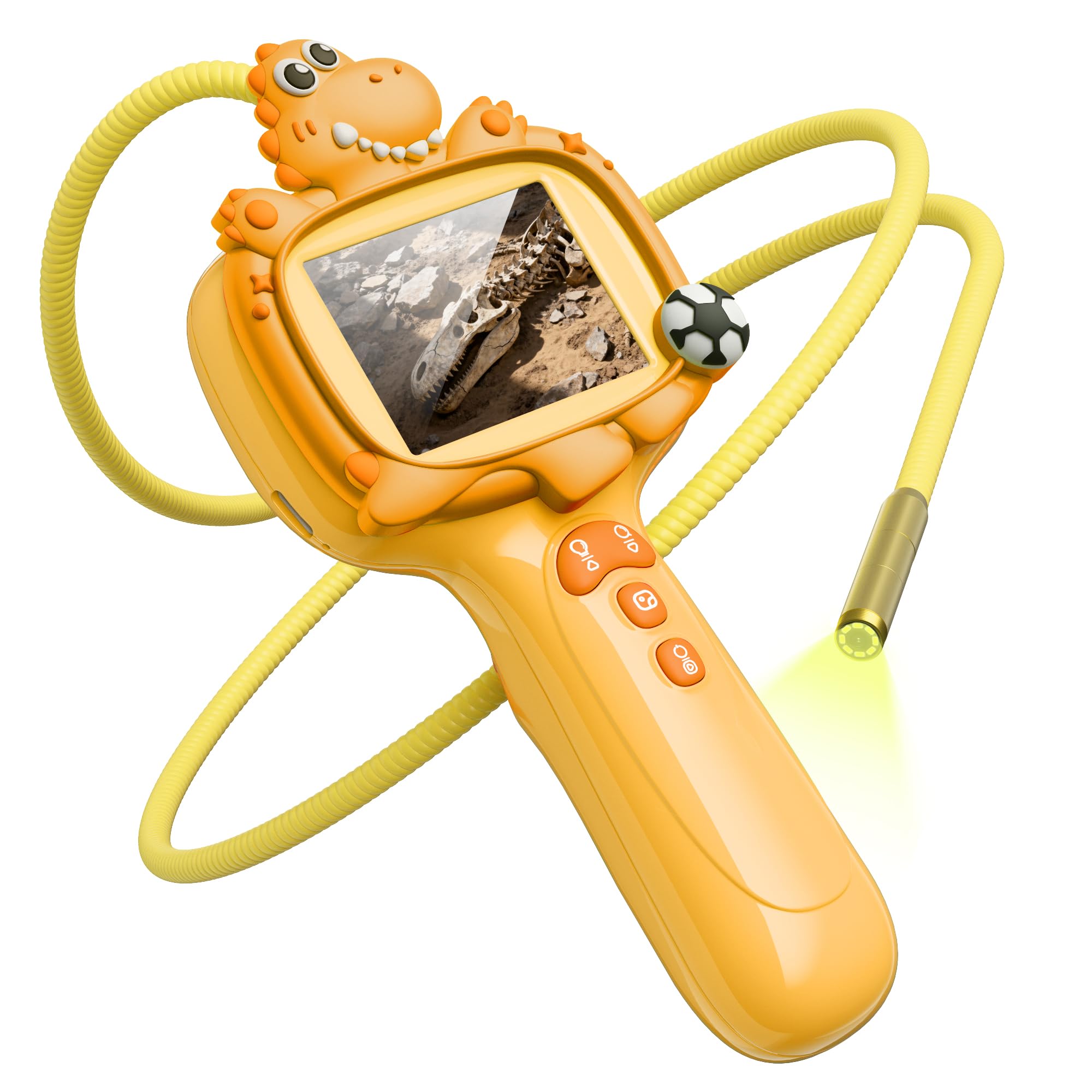 Dinosaur Borescope Camera Kids Toy: Kids Outdoor Toy with Lights & 2.4" Screen, Camping Exploration Portable Toy, Educational Science STEM Birthday Gift for Boys & Girls 3-6 7 8 9 10-Year-Old