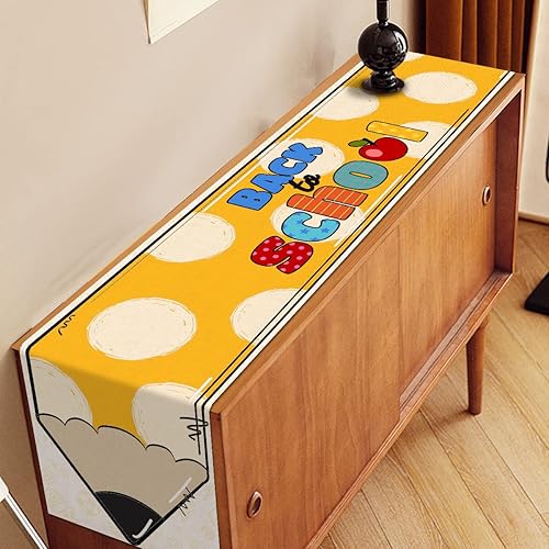 Miniatura 3 de Nepnuser Camino de mesa para el regreso a clases, para estudiantes, primer día de escuela, decoración de fiesta, comedor, cocina, decoración del