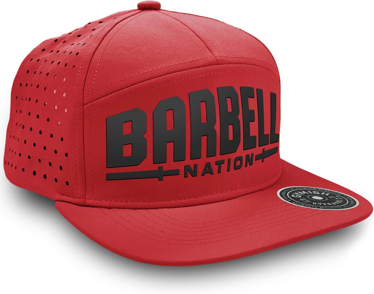 Barbell Nation Workout Hat for Men Classic 7 Panel Laser Vented Snapback Hat Mens Gifts