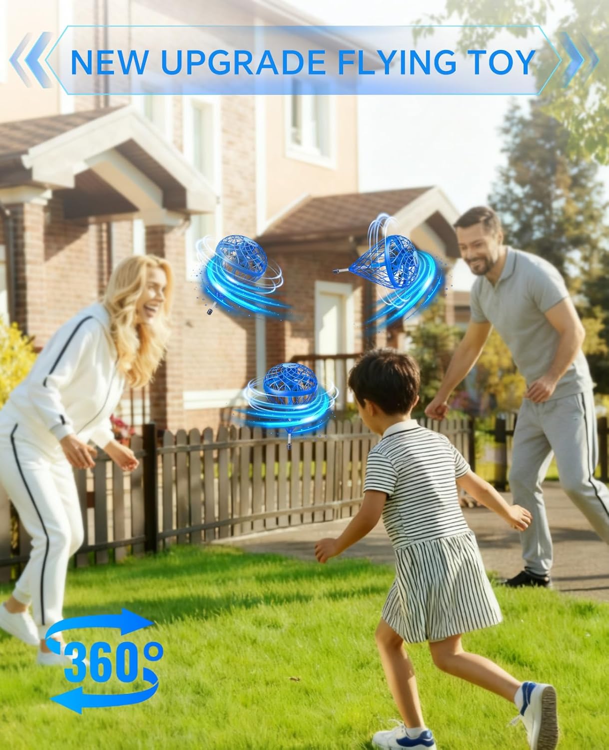 Hand Operated Mini Drones, Magic Flying Orb Ball Toys with Lights, Rechargeable Flying Spinner Outdoor Toys, for 6 7 8 9 10+ Year Old Boys Girls Teens