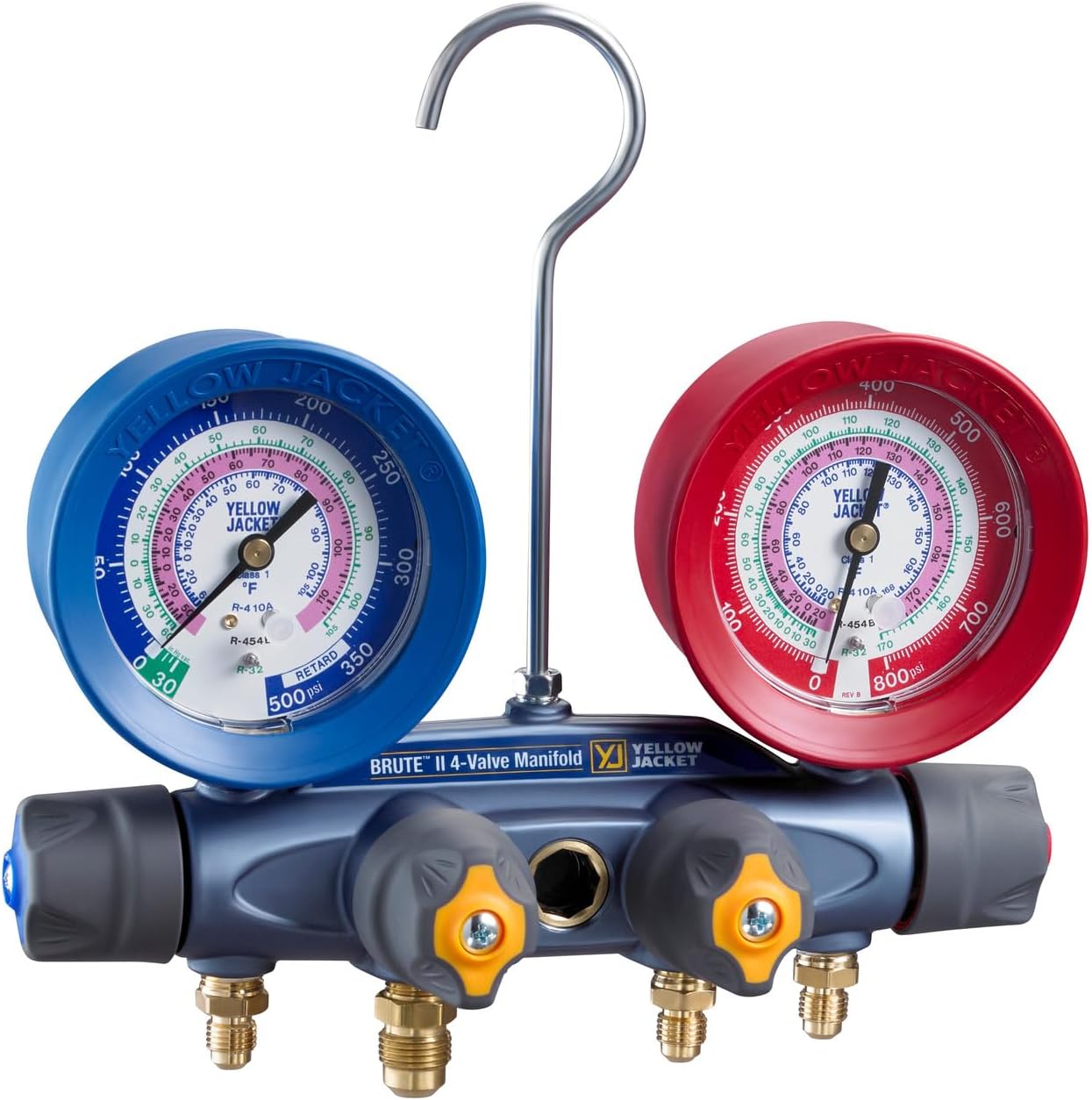 Yellow Jacket 46014 Brute II A2L Manifold with 3-1/8-inch Gauges