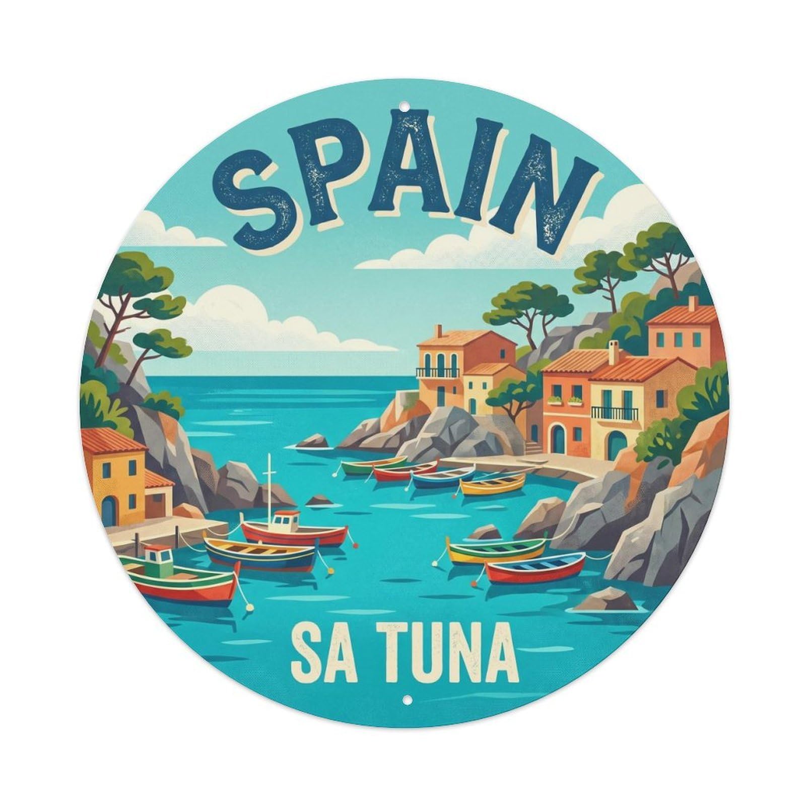 Costa Brava Sa Tuna Spain Landmark Travel Metal Tin Sign