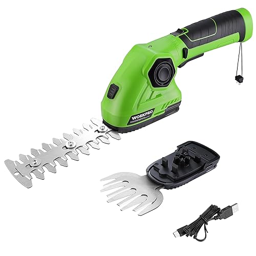 WORKPRO Cisaille Sculpte-Haie et Taille-Herbes sans Fil 7,2V, Cisaille à
