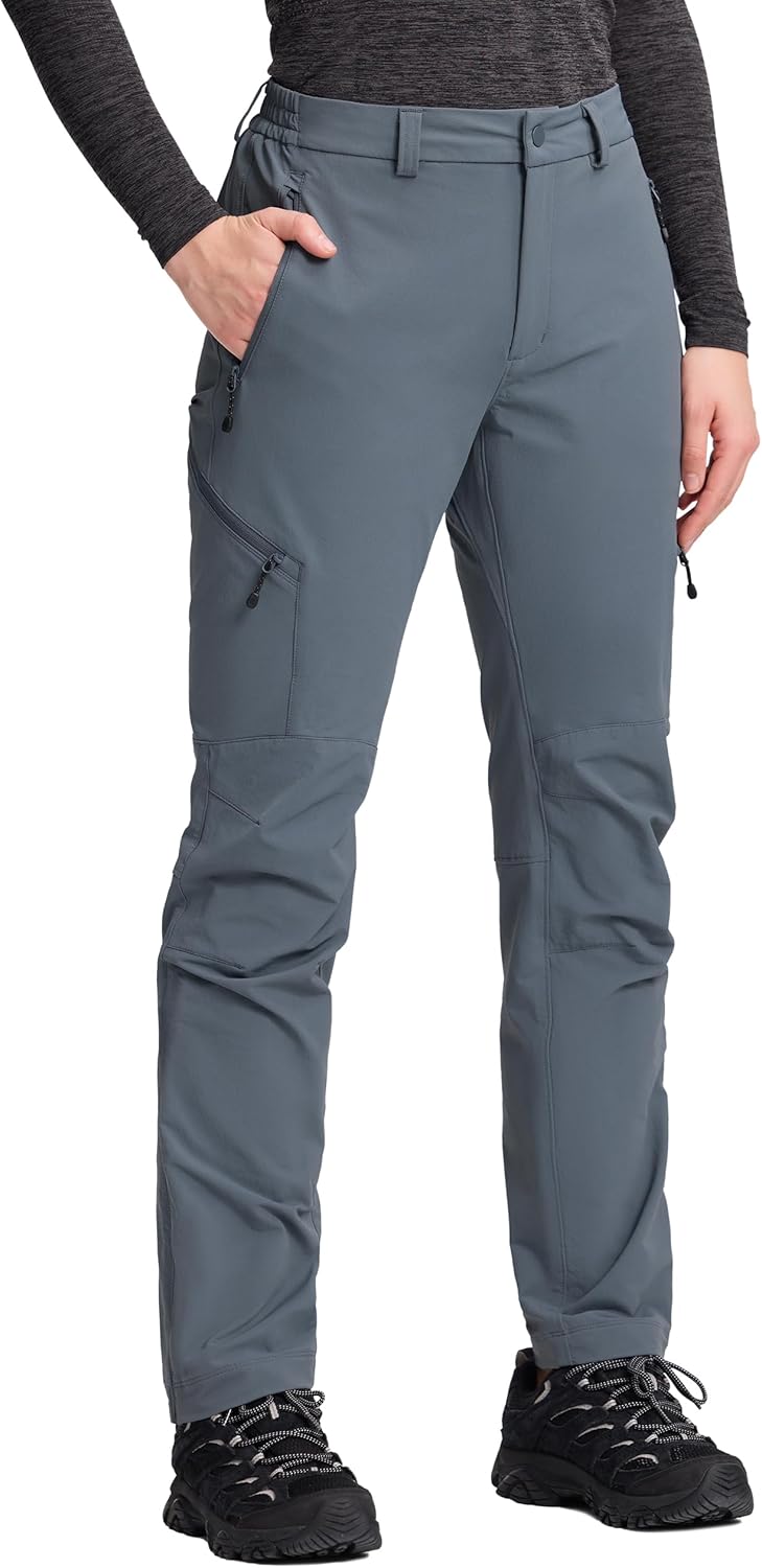 Pioneer Camp Women's Hiking Cargo Pants Quick Dry Water Resistant Ripstop Climbing Pants with 4 Zip Pockets Trekking Travel