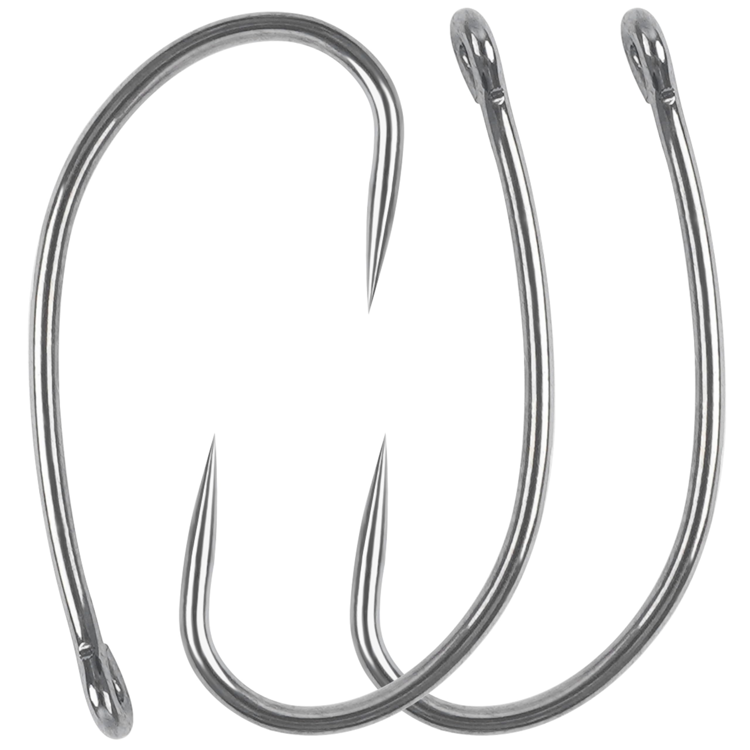 Shaddock Fishing Barbless Carp Fishing Hooks, Circle Curve Shank Crank Fly Tying Hooks High Carbon Steel for Hair Bait Rigs Freshwater Saltwater