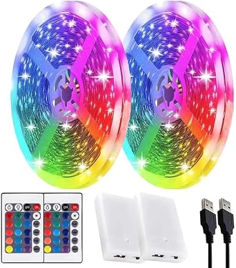 LED Strip Lights Battery Powered,13.2FT Led Lights USB Powered for TV,5050 Multi-Color Changing Led Lights for Bedroom,Home Decoration,Party,Camping 4m