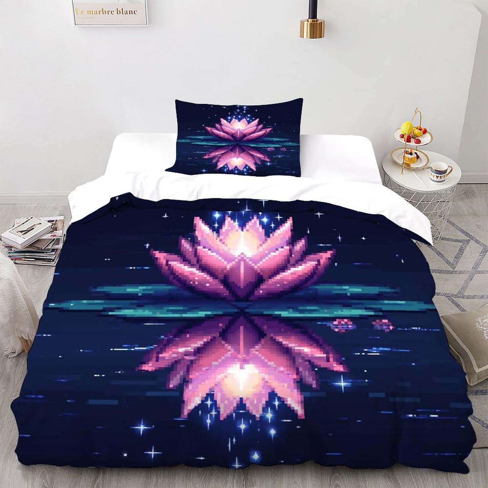 Housse de couette animaux sauvages microfibre zippée Octopus parure de lit 135x200 cm adulte