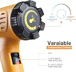 SEEKONE Heat Gun 1800W 122℉-1202℉（50℃- 650℃）Fast Heating Heavy Duty Hot Air Gun Kit Variable Temperature Control Overheat Protection with 4 Nozzles for Crafts, Shrinking PVC, Stripping Paint(5.2FT)