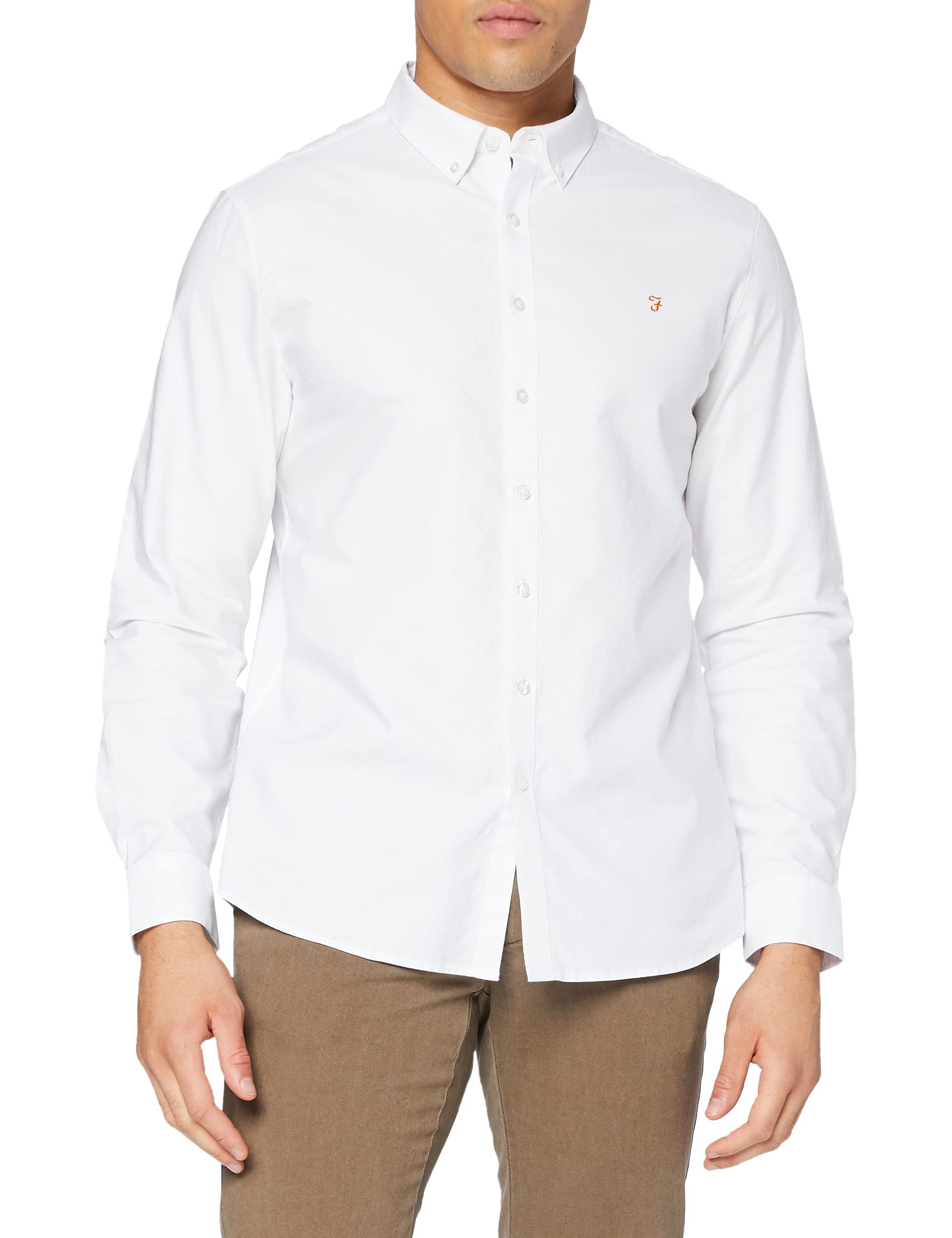 FARAH Herren Brewer Cotton Oxford Slim Fit Shirt Hemd
