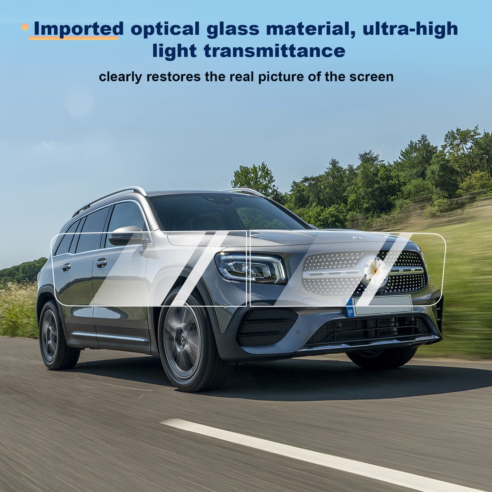 BIXUAN 10,25 pulgadas Protector compatible con Mercedes Benz Clase A W177 V177 Clase B W247 GLA H247 SUV CLA C118 EQC Navigation Transparente 9H Templado Protector de Pantalla de Navegaci贸n GPS