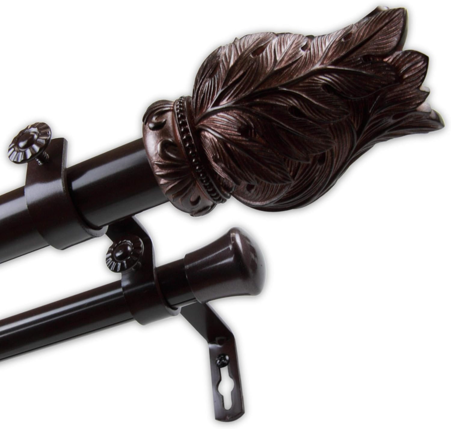 Artemis 1 inch Diameter Adjustable Double Curtain Rod Bronze 120 to 170 inches Bronze Finish