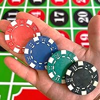 Vista 5 de SEETOOOGAMES 200 Piezas 11.5g Fichas de Póquer de Casino con Diseño de Dados a Rayas de Compuesto de Arcilla - 4 Colores (rojo, verde, negro y azul)