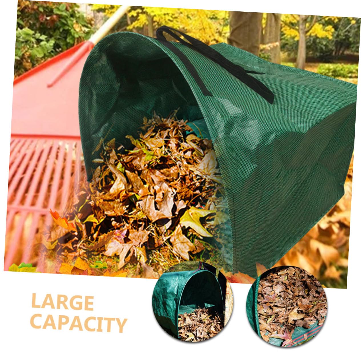 Halbrunder Laubsammelsack 1 Stück, Großer Pp Gartenbeutel Grün