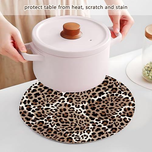 Miniatura 5 de Salvamanteles grandes con estampado moderno de leopardo o jaguar, 3 piezas, almohadilla de cocción para platos calientes, juego de salvamanteles