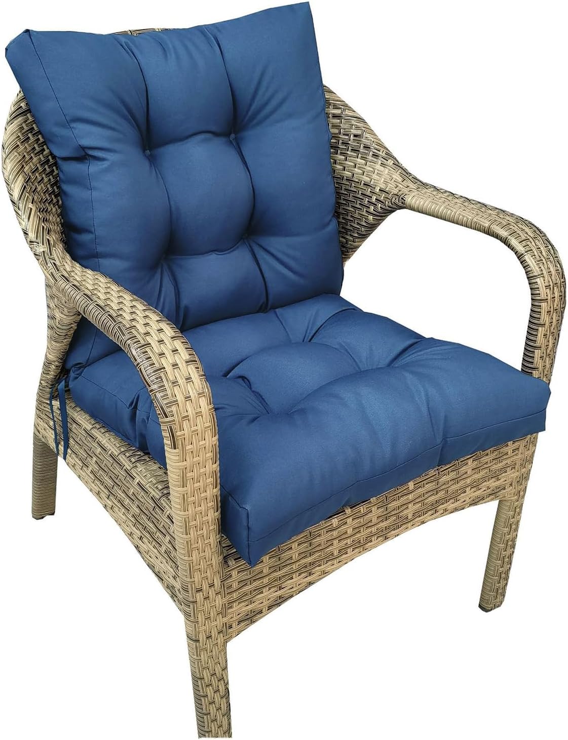 Outdoor Chair Cushion Waterproof High Back Rocking Chair Cushions for Outdoor Furniture Garden No-Slip Thicken Navy Blue Wicker Patio Chair Replacement Pad, 41.7"*20.8"
