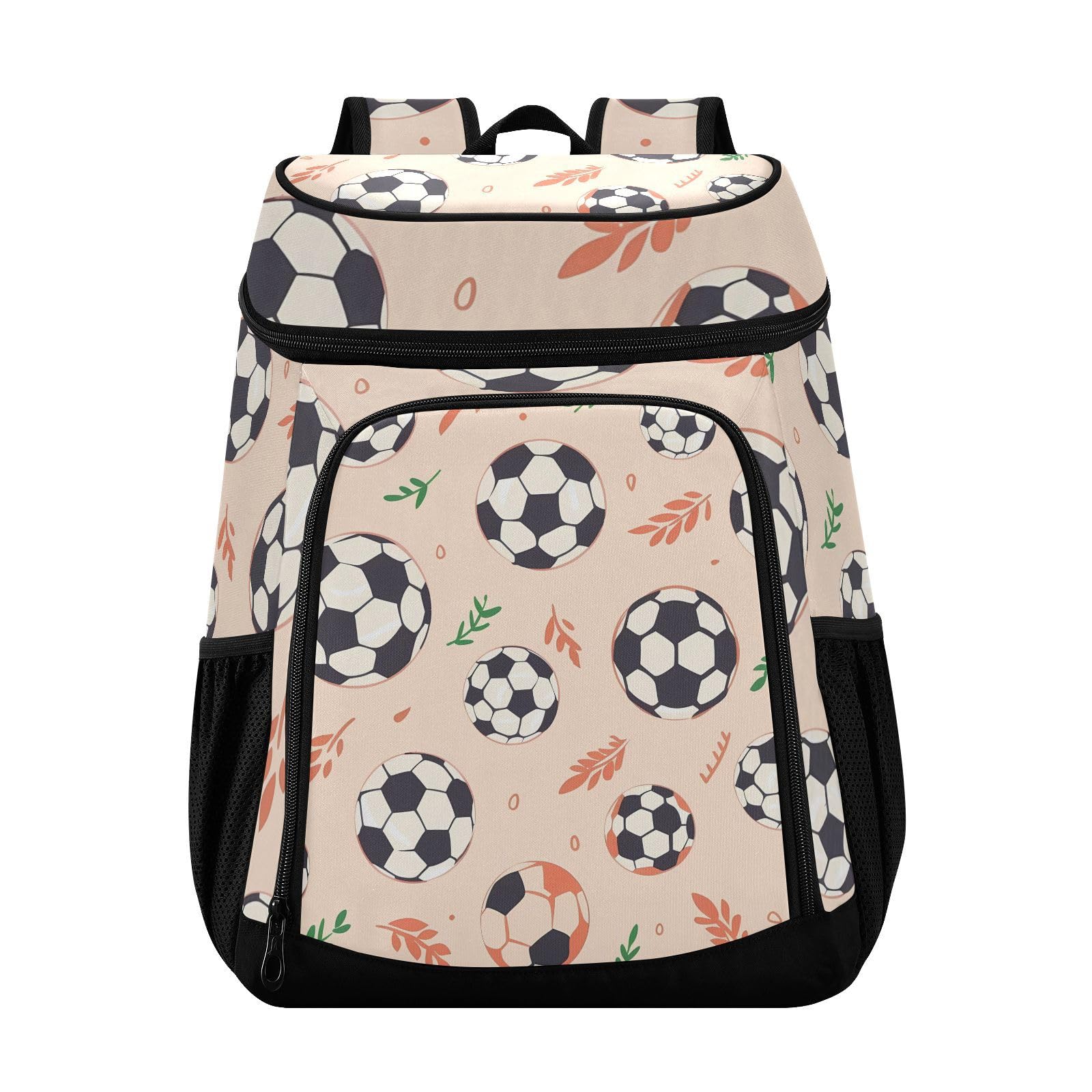 Soccer Ball Pink Cooler Backpack Cooler Insulated Leak Proof Lunch Backpack 36 Cans Waterproof Soft for Men Women Picnic Hiking Camping Beach