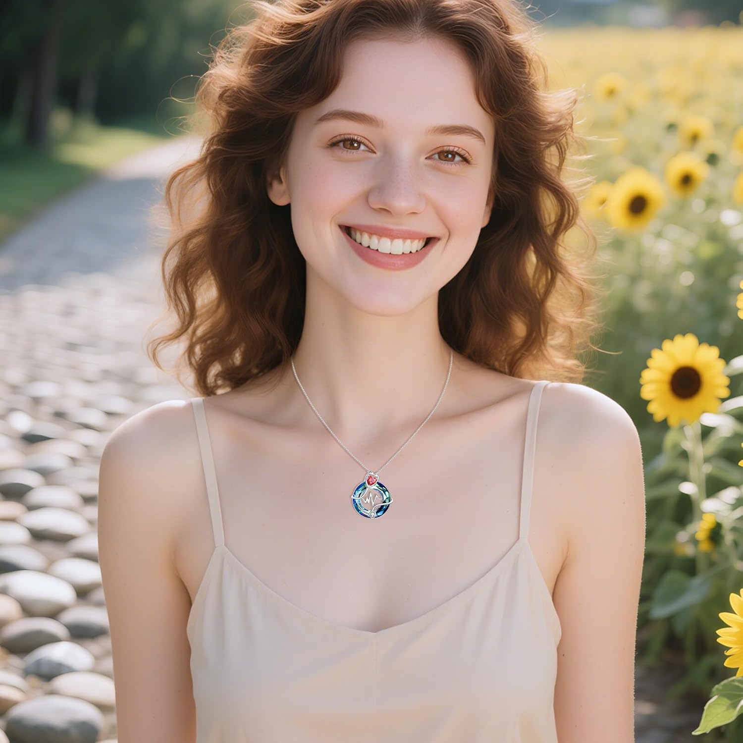 TOUPOP Nurse Gifts for Women Sterling Silver 12 Months Birthstone Stethoscope Pendant Necklace with Crystal Nurses Day Valentines Day Gifts Medical Jewelry for Doctor Nurse Student(With 925 Sterling Silver Box Chain) - Image 6