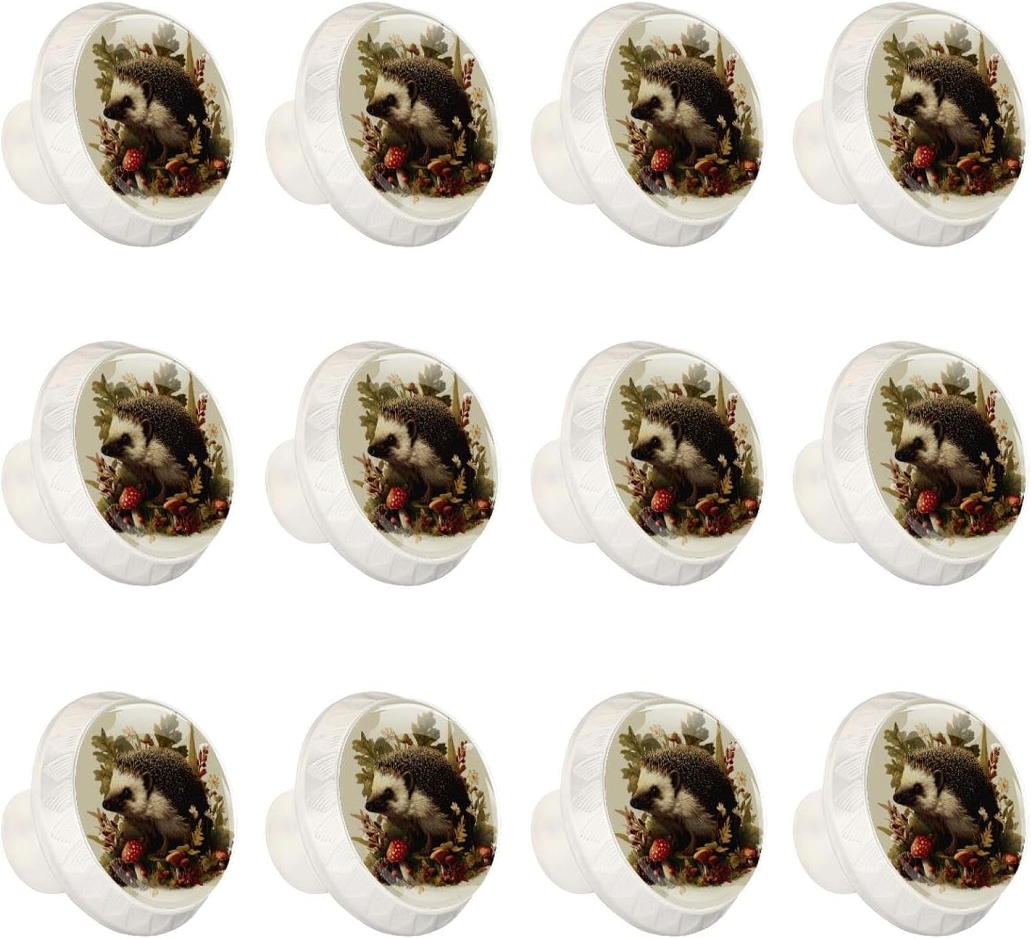 Hedgehog (3) Kitchen Cabinet Knobs, Decorative Mushroom Drawer Pulls, Durable Furniture Hardware for Bathroom Dresser Wardrobe Cupboard