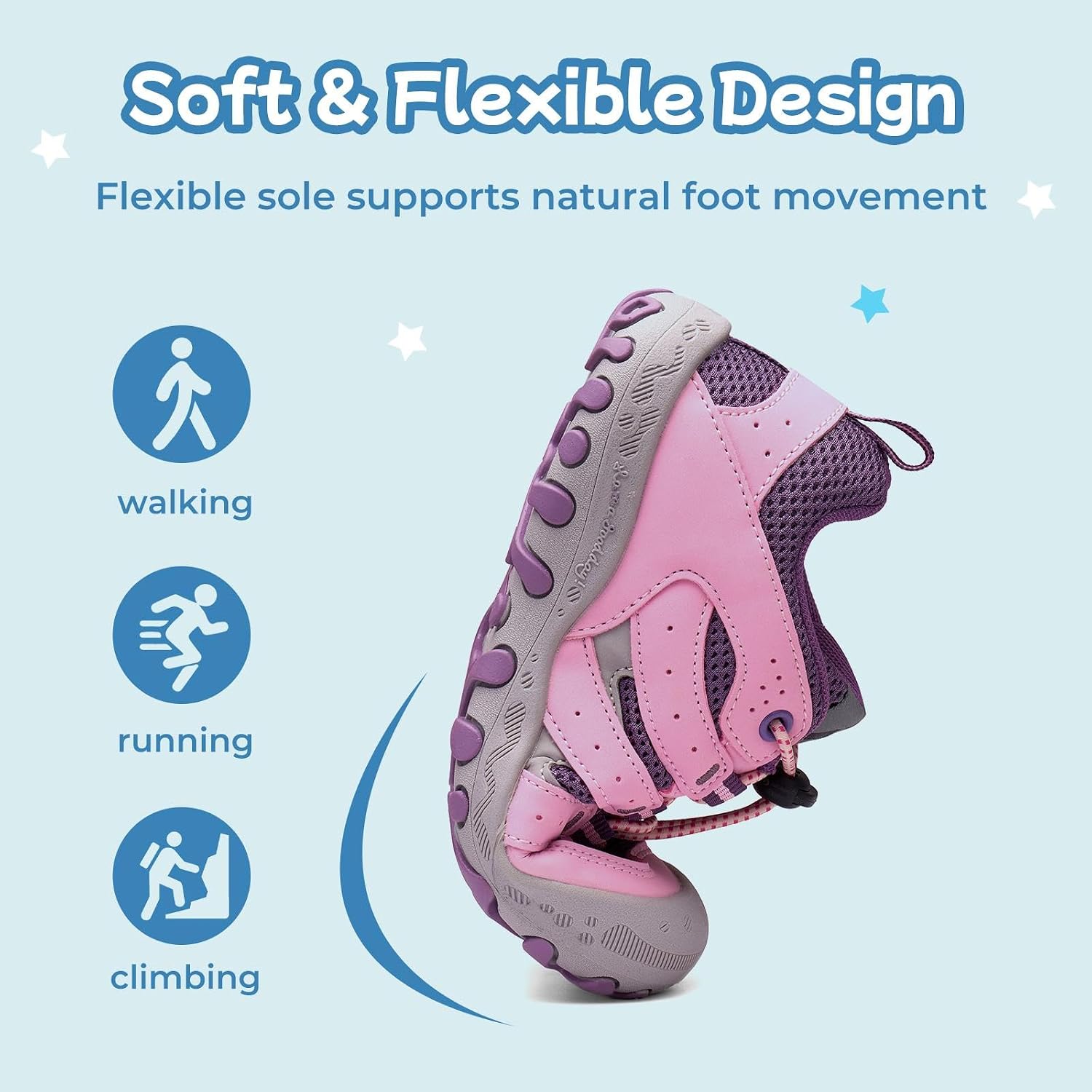 Mishansha Boy's Girl's Hiking Shoes Low Top Sneakers Outdoor Trekking Walking Climbing Running Shoes