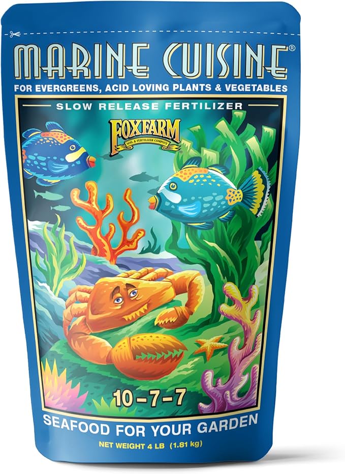 FoxFarm Marine Cuisine All Purpose Fertilizer - Slow Release Granular Plant Food for Vegetables, Flowers, Trees & Shrubs, NPK 10-7-7 (4 lb)