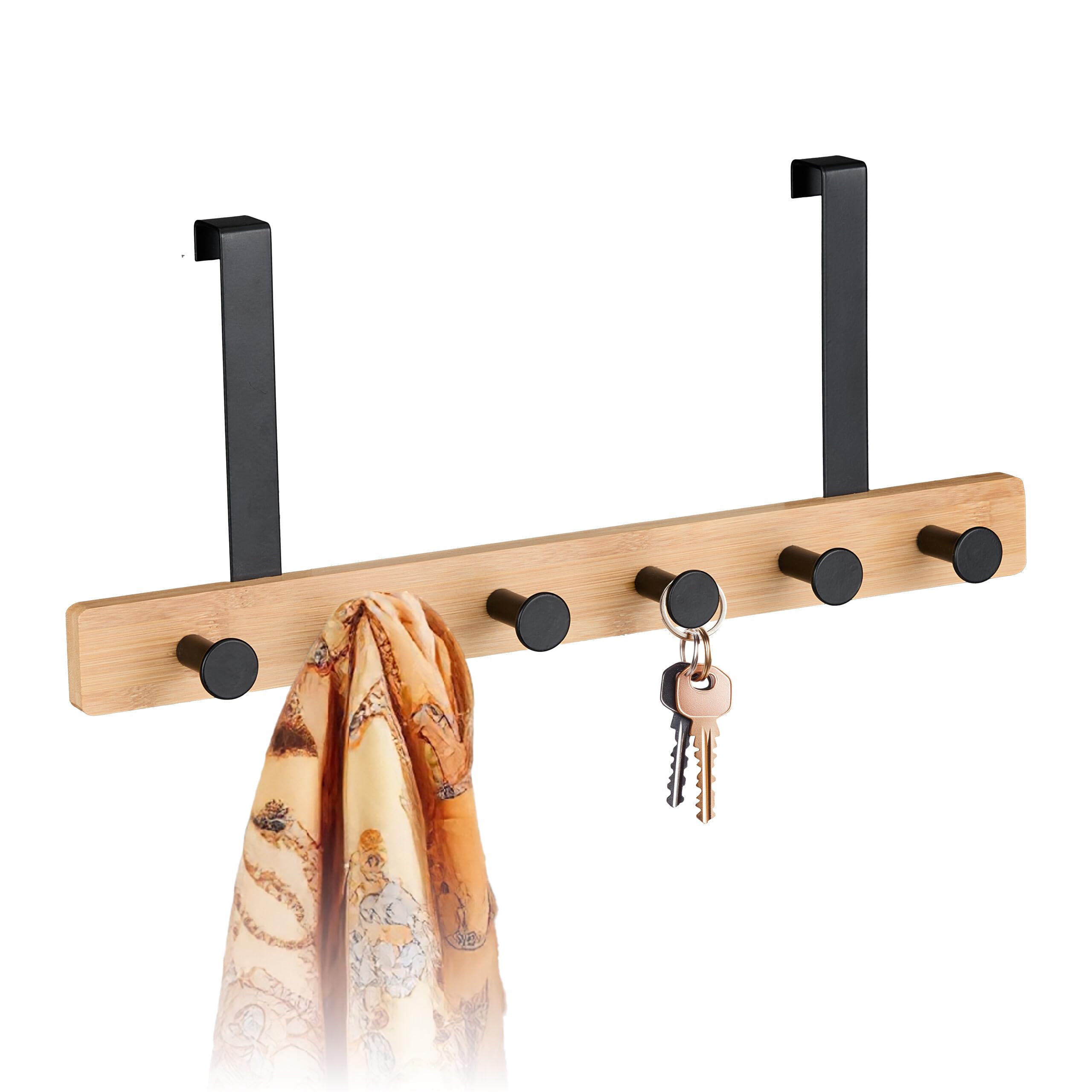 Percha baño para colgar chaquetas y ropa de acero negro