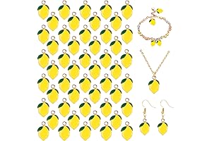 50 Pcs Yellow Lemon Charms: Enhance Your Creations with Enamel Fruit Jewelry and DIY Artistry