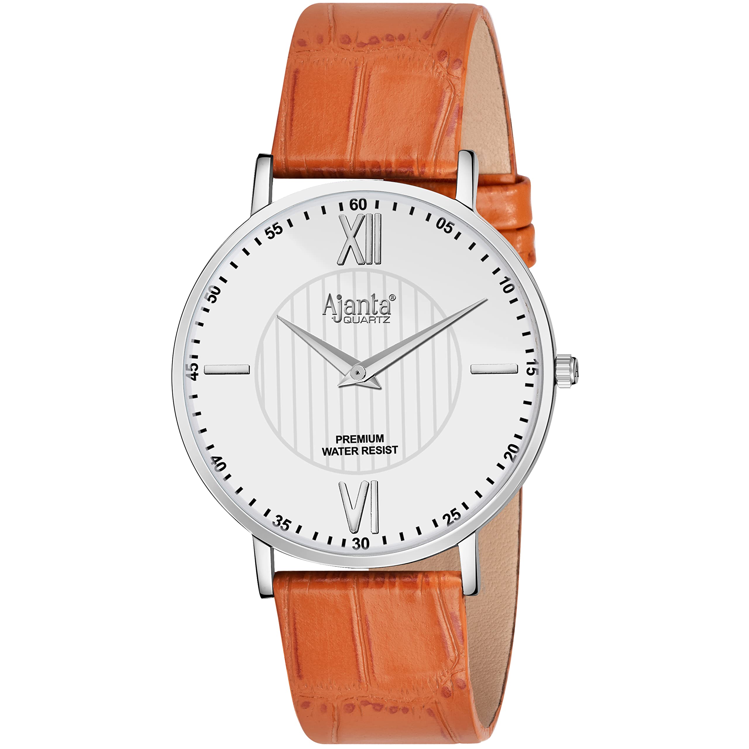 Ajanta Quartz Analogue Stainless Steel Watch Waterproof Wristwatches for Men-AWC302N/KSG/WTN (Tan Belt). (B09PV3FLNT) Amazon Price History, Amazon Price Tracker