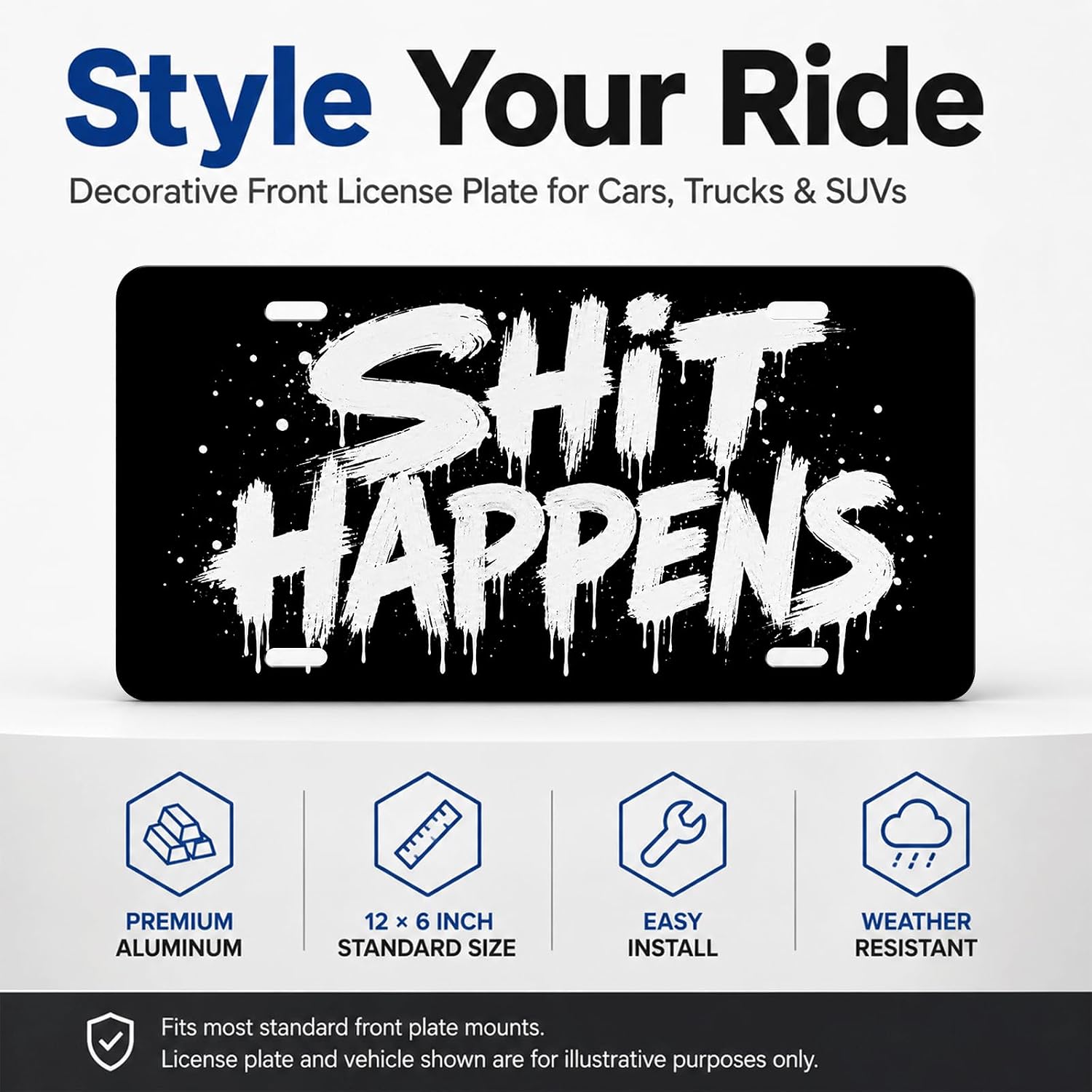 Funny Graffiti Quote Decorative License Plate, 6 x 12 Aluminum image 2