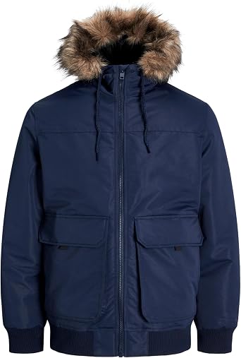 JACK & JONES Men's Jjconstruct Faux Fur Bomber Bomber jacket pack of 1