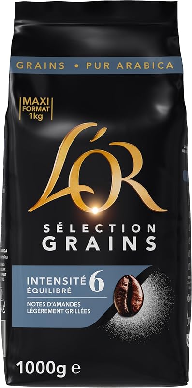 L'OR, 1kg Café en Grains Sélection, 100% Arabica, Intensité 6