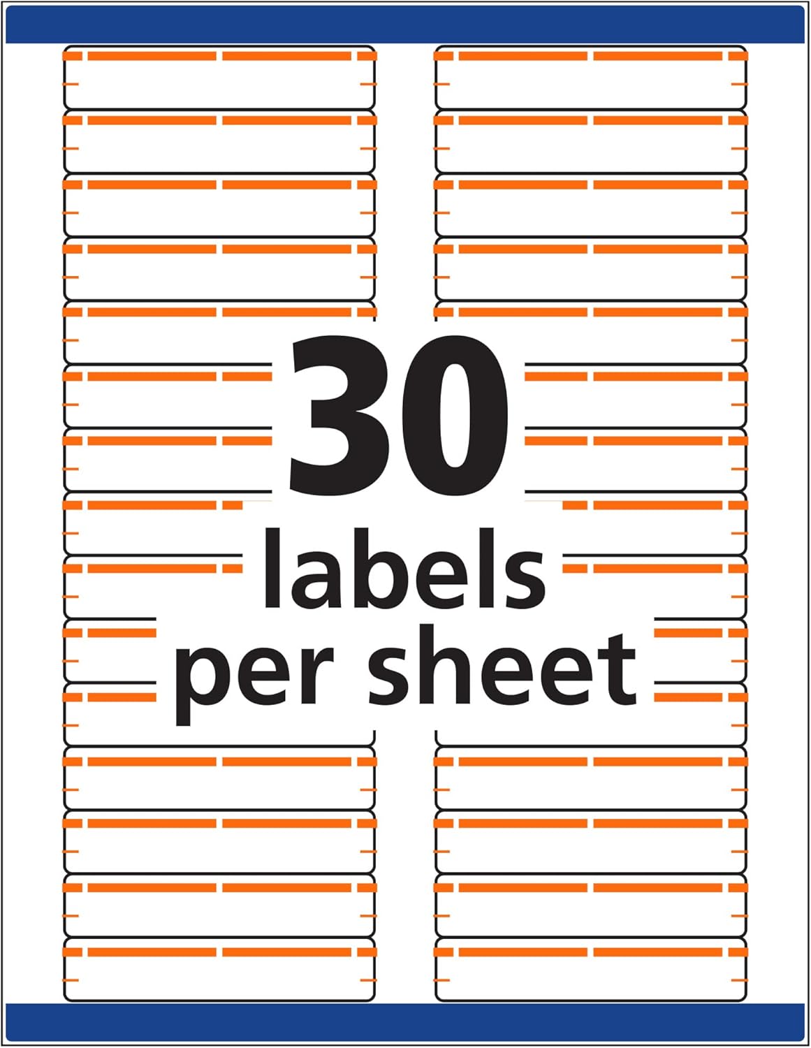 Avery TrueBlock File Folder Labels, 2/3" x 3-7/16", 750 Printable Labels, White/Orange, Permanent (5166) (Pack of 2)