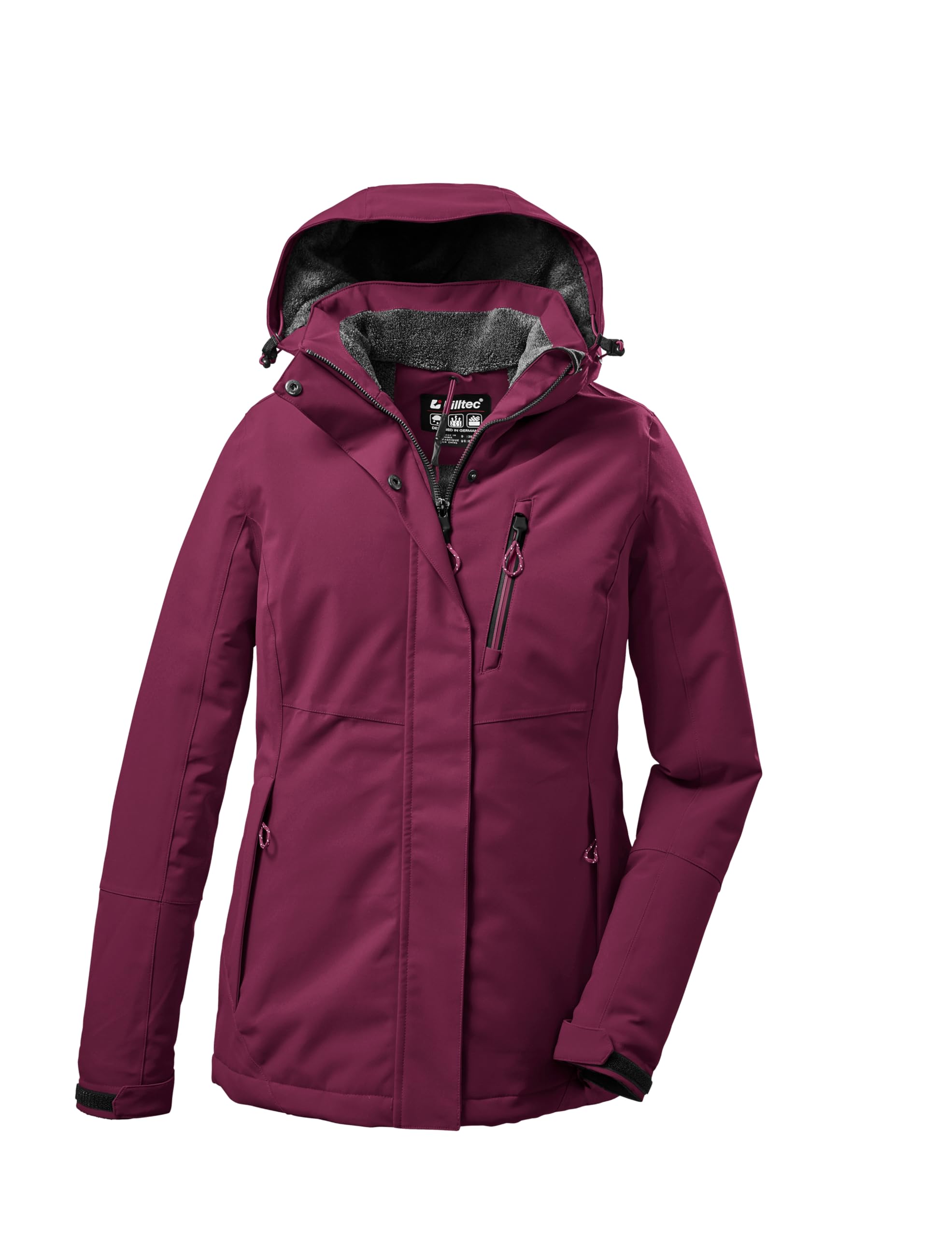 killtec dames killtec Women's Functioneel jack/outdoorjack met afritsbare capuchon KOW 140 WMN JCKT KOW 140 WMN JCKT, sturmblau, 48, 37411-000