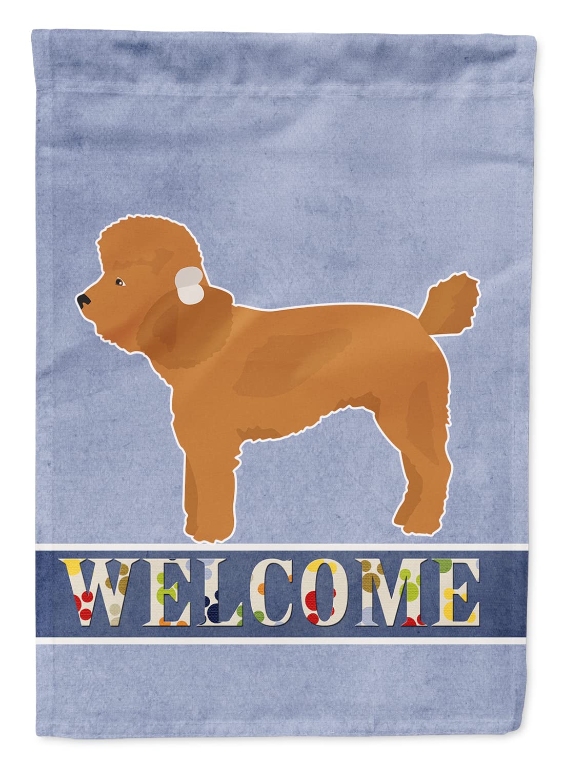 Drapeau Toy Poodle Welcome grand format, décoration de jardin grand caniche multicolore