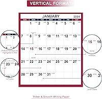 Vista 3 de Calendario anual de pared 2024, calendario de pared anual 2024, calendario de pared 2024 con fecha juliana, de enero de 2024 a diciembre de 2024