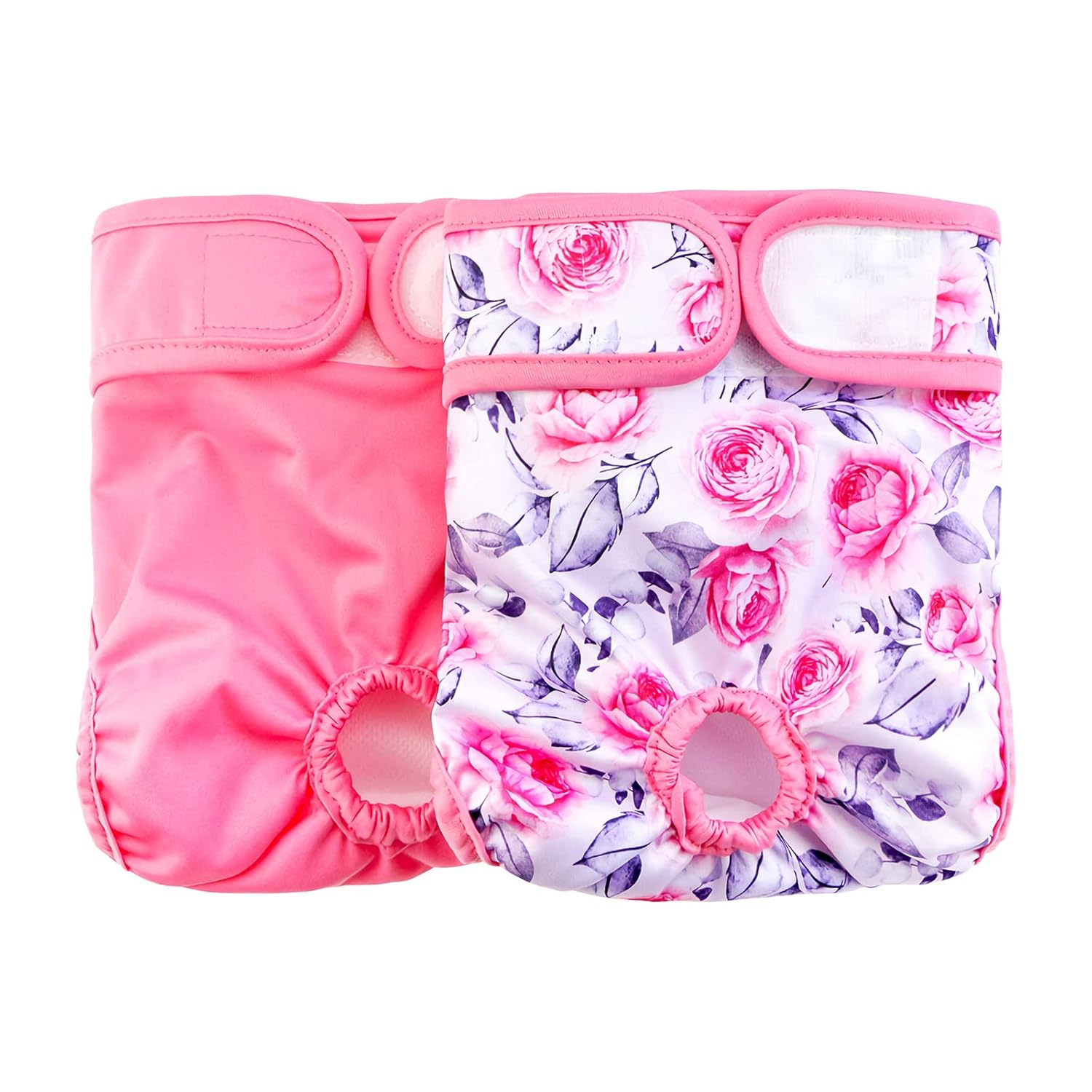 Qpets® Diaper for Dogs Female, 2 Pack Pet Use Soft Reusable Female Dog Diapers, 120ml Water Absorbption Comfort Reusable Doggy Diapers for Female Dogs & Puppy(M, Recommended Waist 14”-20”)