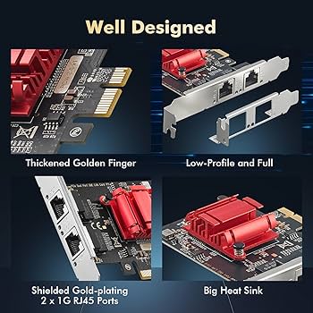 かぐち Amazon | 2ポートギガビットPCIeネットワークアダプター、Intel