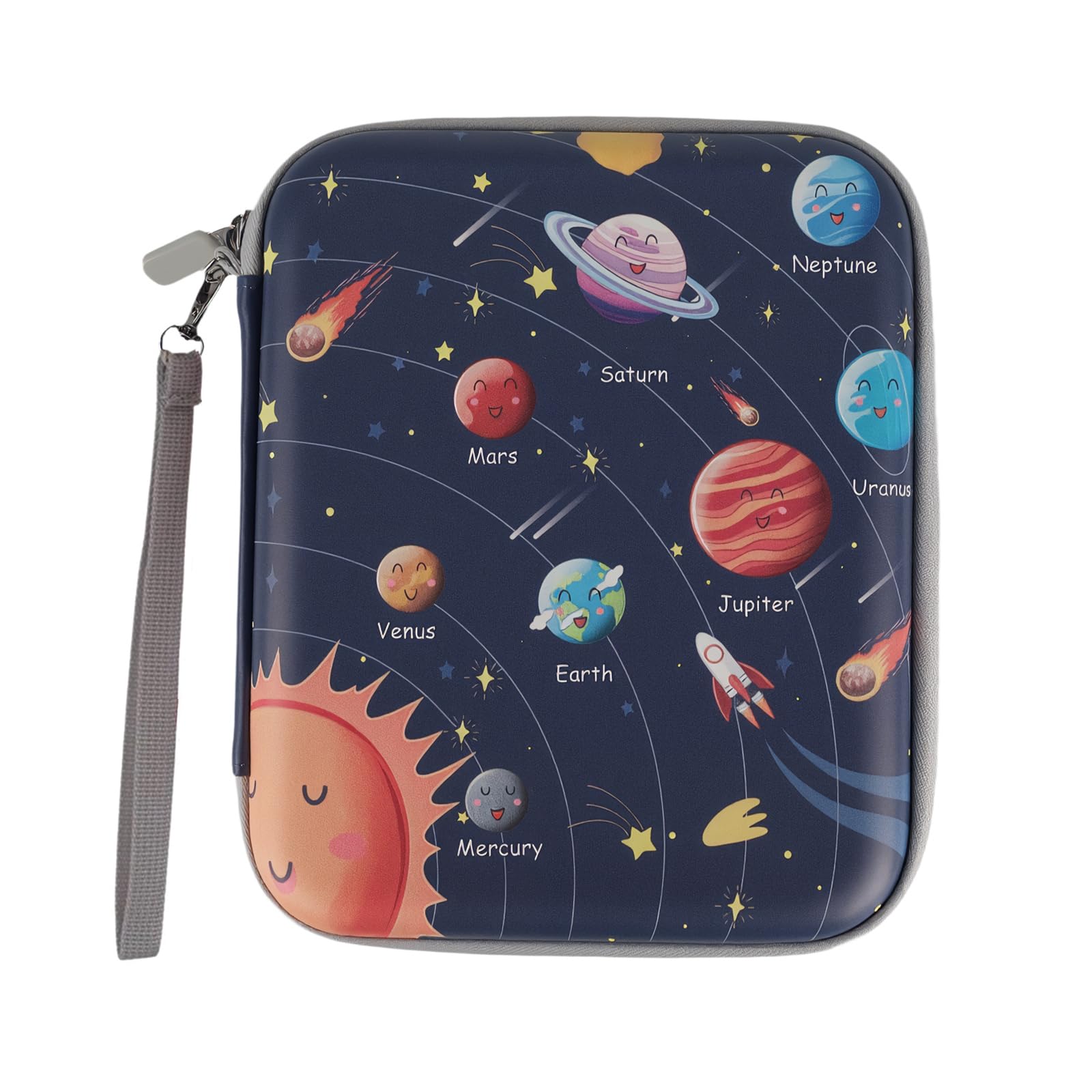 Card Holder for Yoto Card - 80 Pockets Card Case with Zipper, Card Binder Folder for Kids&Adults, 2.3 * 3.4 in Card Organiser for Mini Audiobook Playing Cards - Solar System