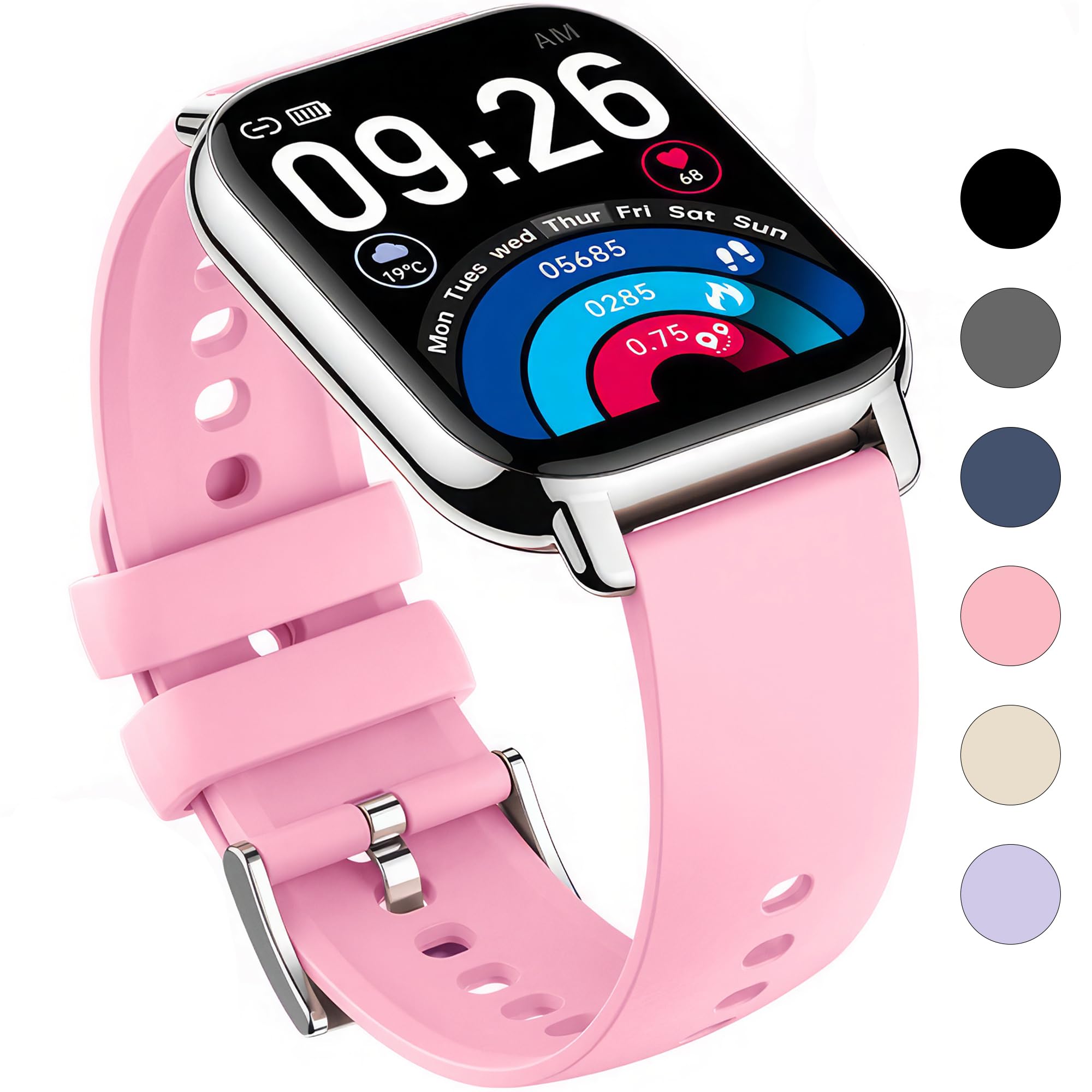 OUTPUTBT 16 mm 18 mm 19 mm 20 mm 22 mm Strap for Garmin/Samsung Galaxy/Fossil/Amazfit/IOWODO/Motast/ENOMIR/Fitpolo/WeurGhy/Tensky/uaue/Huawei Watch Band Silicone Straps for Blackview Men Women