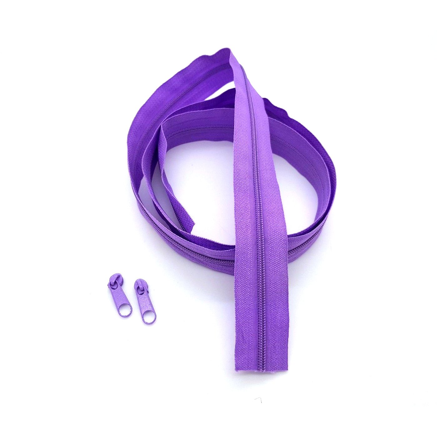 SolaDirect Zipper Tape Size #3 Nylon Coil Spiral Continuous Zip Zipper + 2 Sliders per 1 Metre for Clothes Jacket Coat Backpack DIY Crafts (Purple 166, 10 Metres + 20 Sliders) — image 1