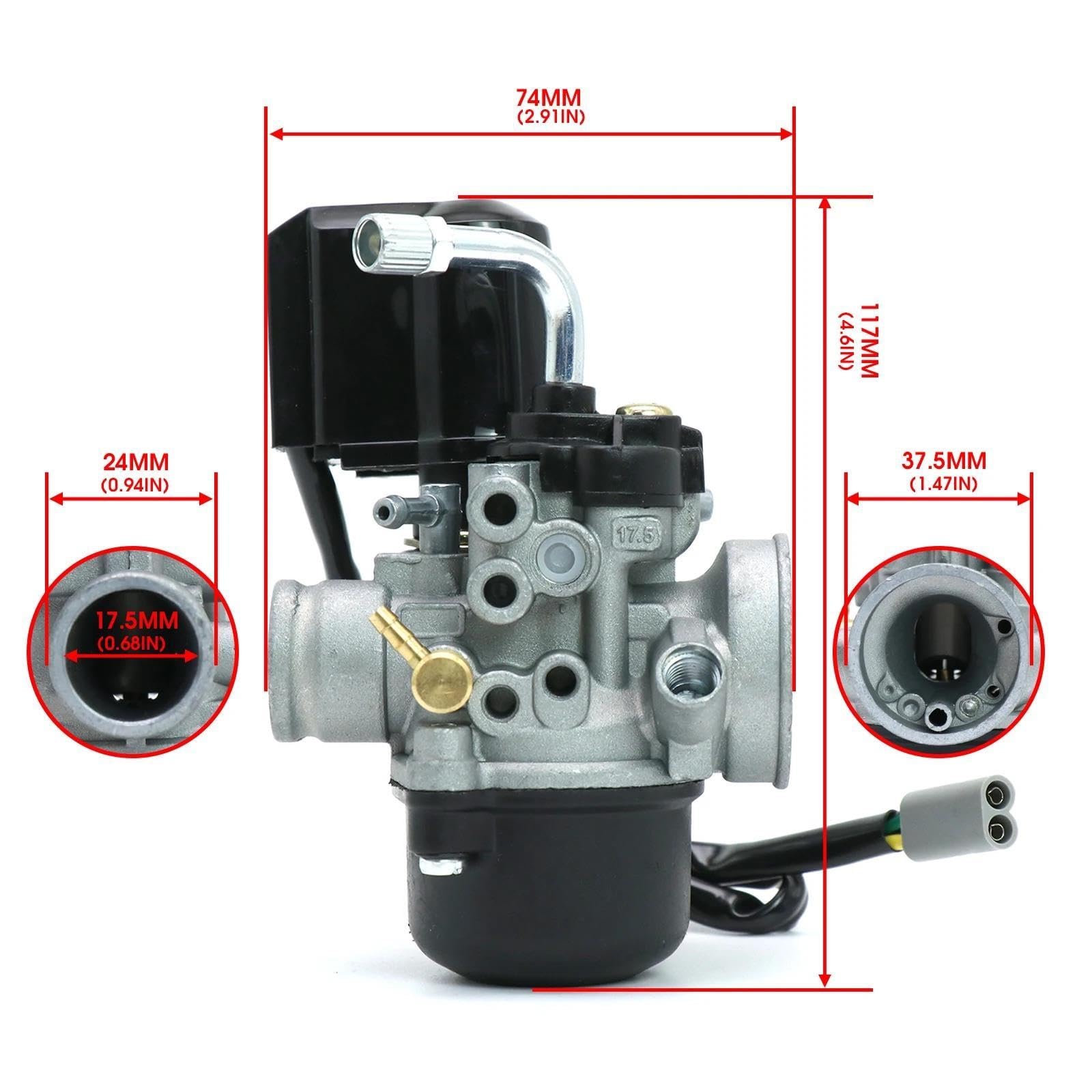 17,5 Mm PHVA 17,5 Per Carburatore Moto Piaggio Con E-Choke