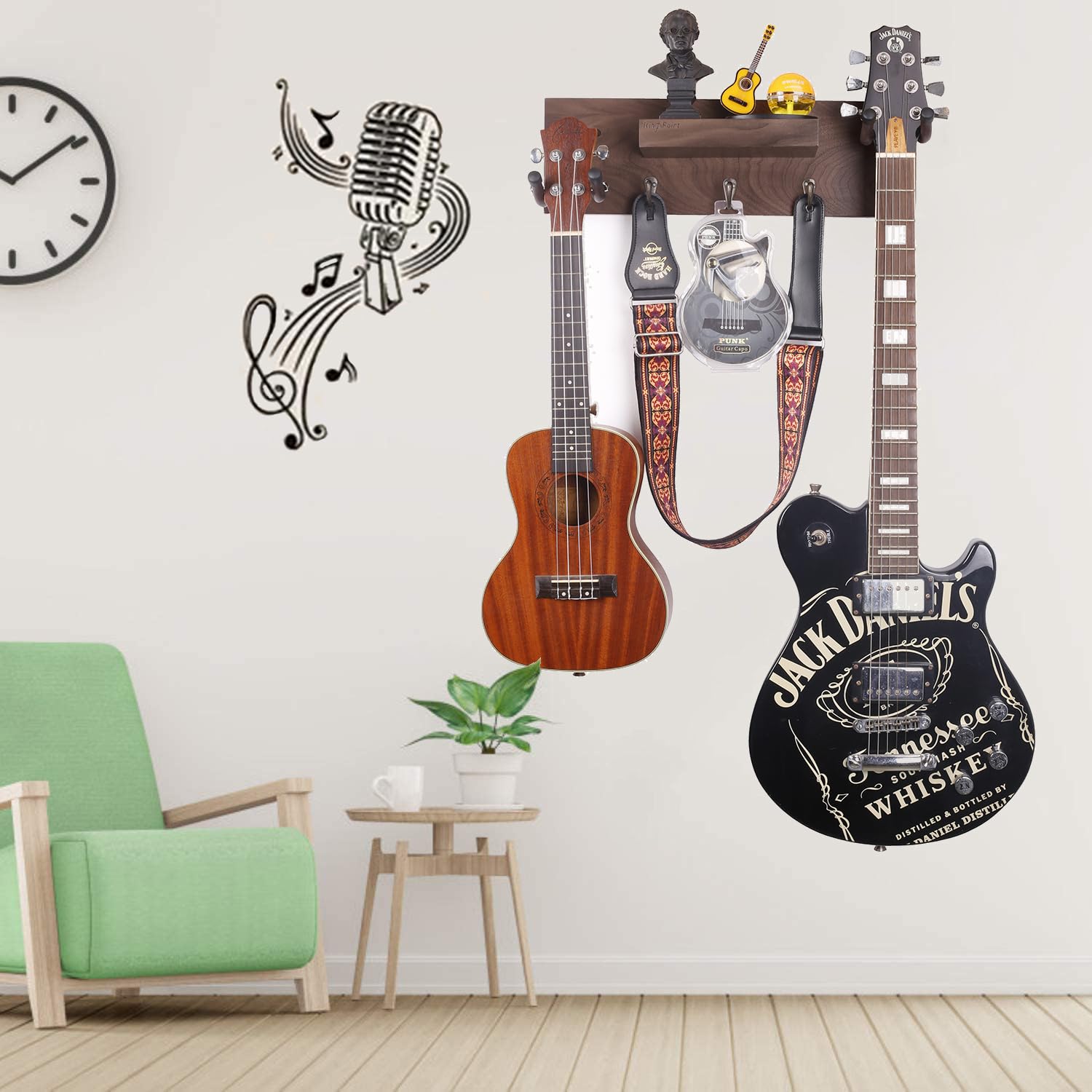 Supporto Per Chitarre In Legno - Per 3 Chitarre (2 Elettriche + 1 Acustica) - Foto 4