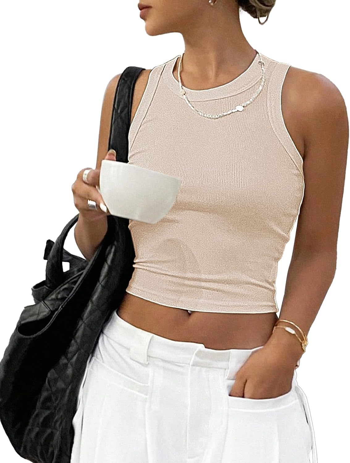 RIROW Womens Ribbed Fitted Cropped Tank Tops XS-XL 2026 New