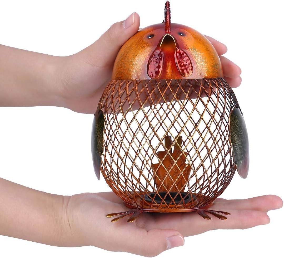 Tooarts Money Bank Rooster Iron Handmade Piggy Coin Bank Practical Craft Home Decoration