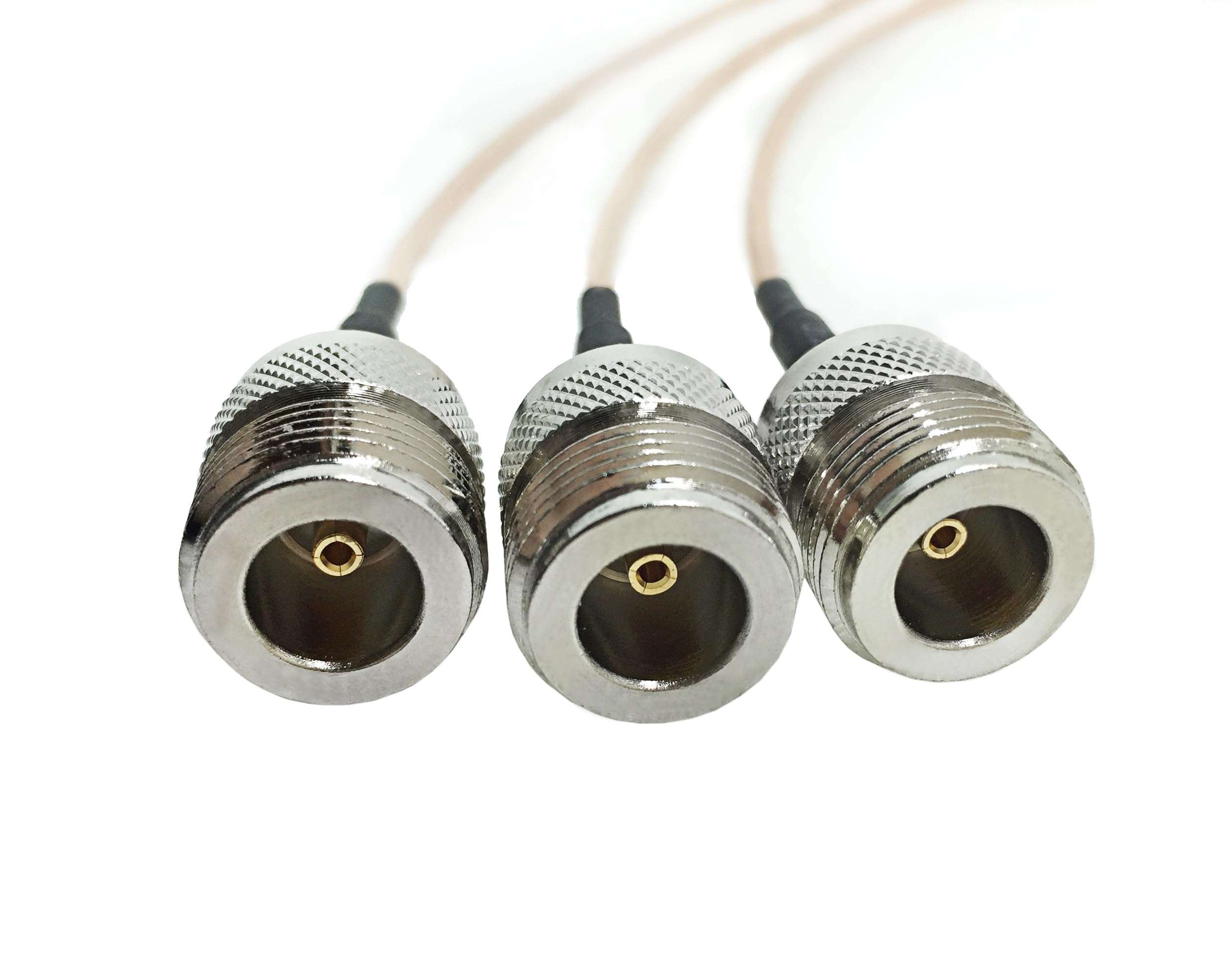 3 adaptadores de enchufe RG316 de cable coaxial para red inalámbrica y videovigilancia (2 pies)