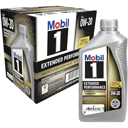 Mobil 1 Extended Performance Full Synthetic Motor Oil 0W-20, 1 Quart (6-pack)