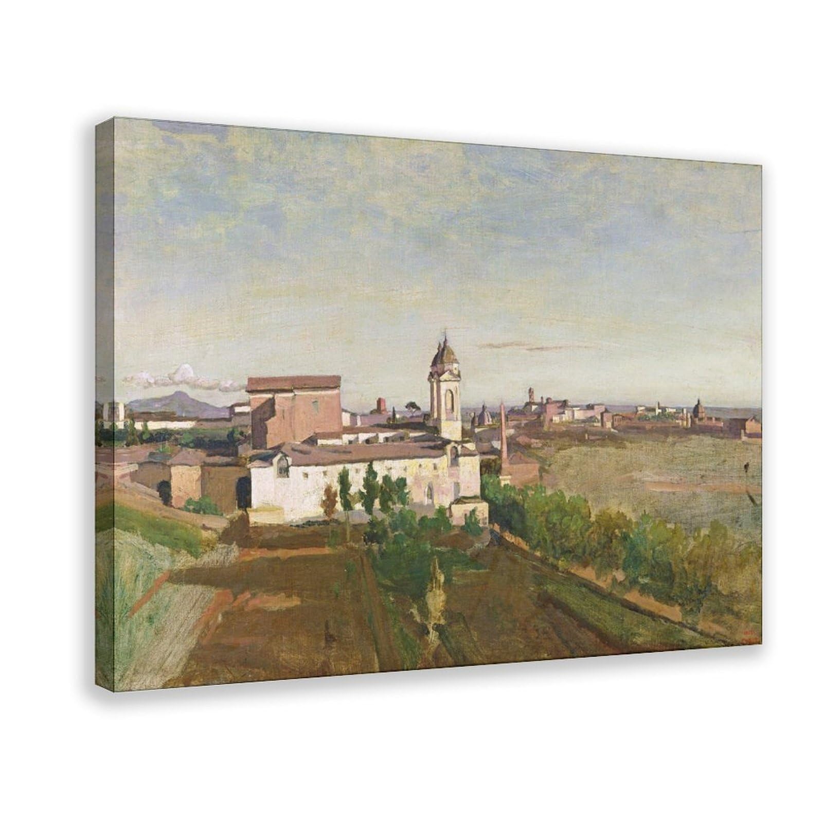 DFJyjFGJJ Jean Baptiste Camille Corot,Trinita Dei Monti From The Villa Medici,famous Art Canvas Wall Art Print Poster For Home School Office Decor 24" L X 36" W